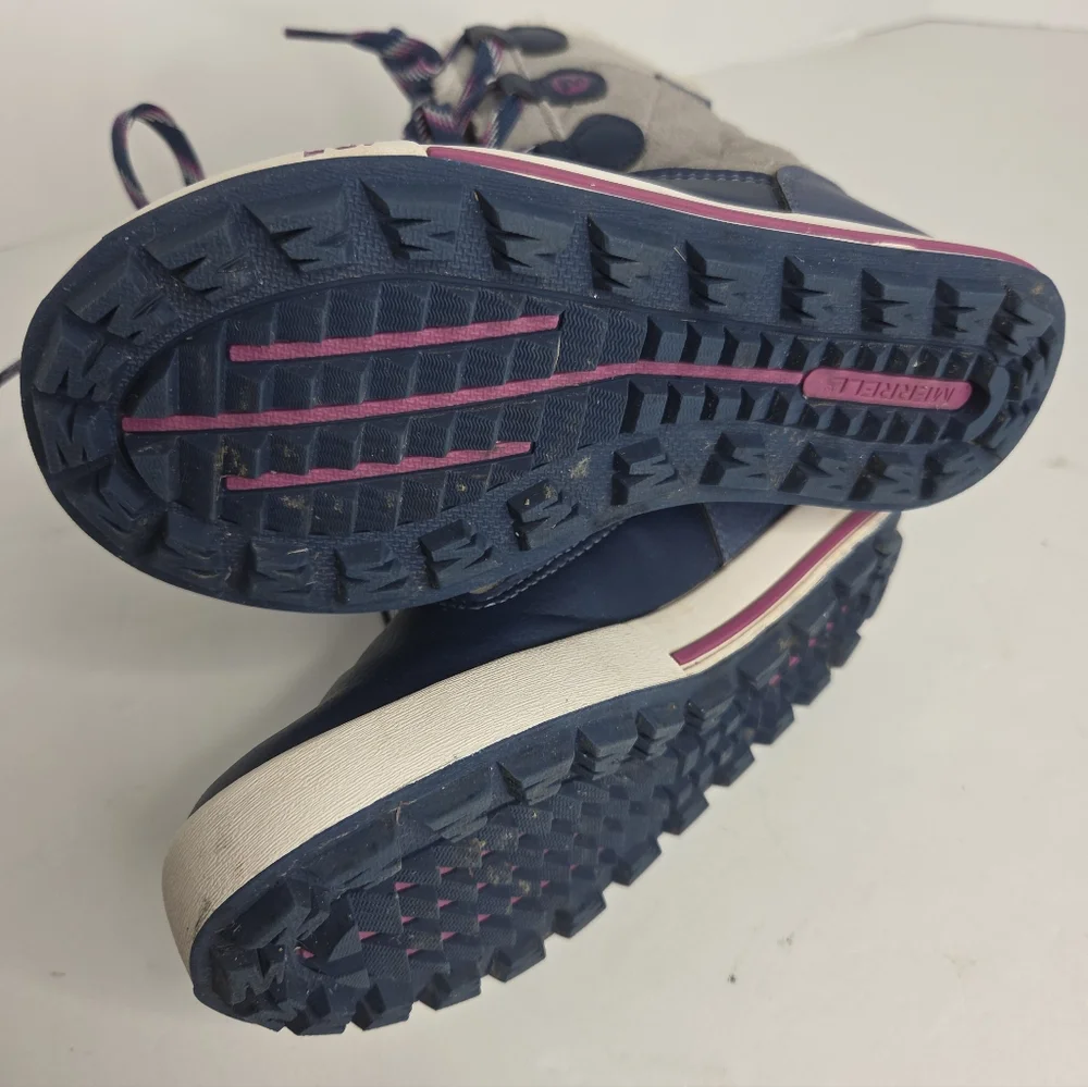 Merrell Kids Heidi Waterproof Winter Snow Boots Gray Navy Size 12